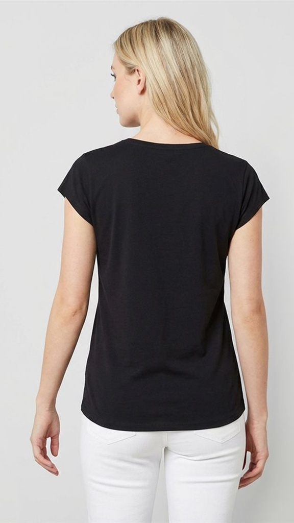 BARBRA Black NeckT-shirt Female