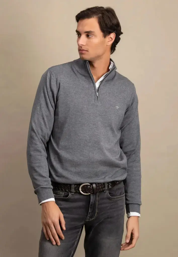  FYNCH HATTON  Half Zipper Sweater Knit Male