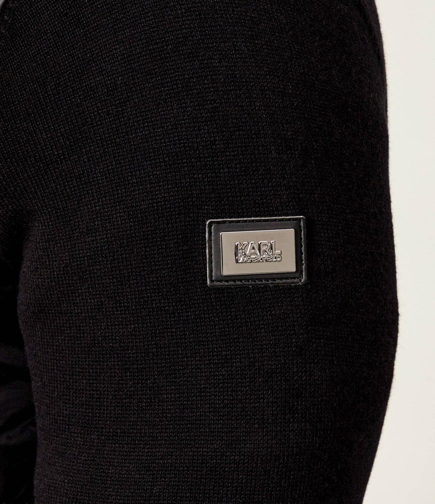 Karl Lagerfeld Mid puffer Mid Cotton Jacket Male BLACK