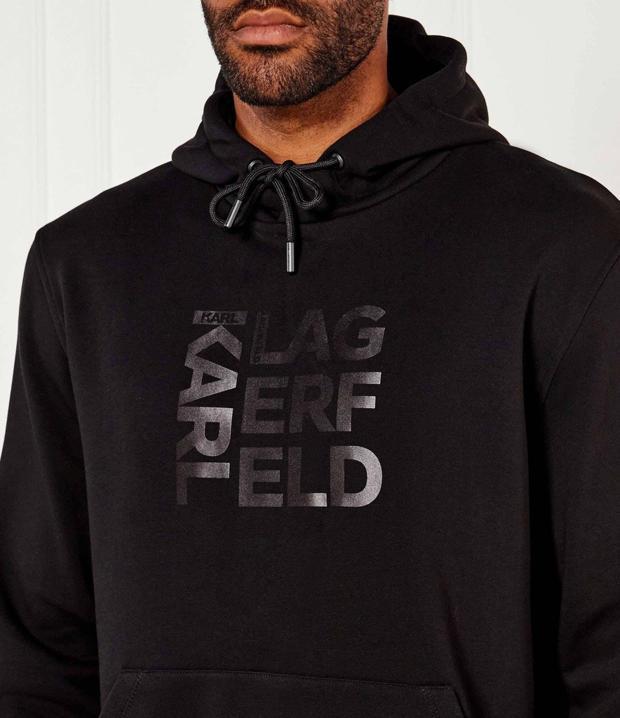 Karl Lagerfeld Cotton Hoodie Male BLACK
