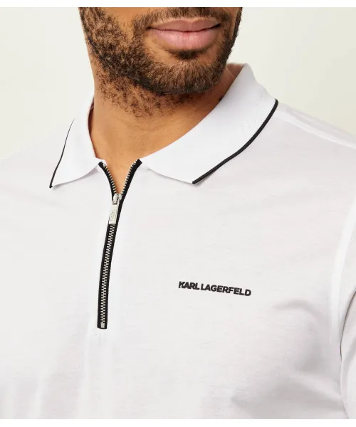 KARL LAGERFELD Zip-Polo T-Shirt Male 