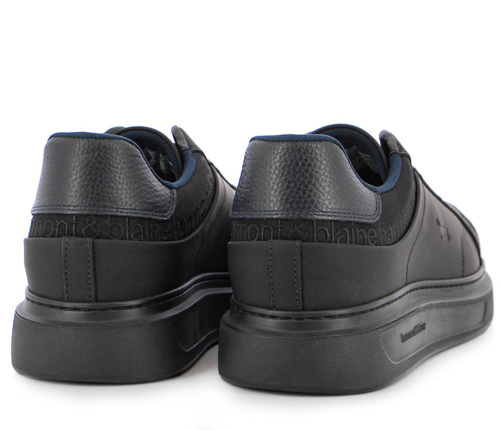 HARMONT&BLAINE Male SNEAKERS LEATHER  Shoes BLACK