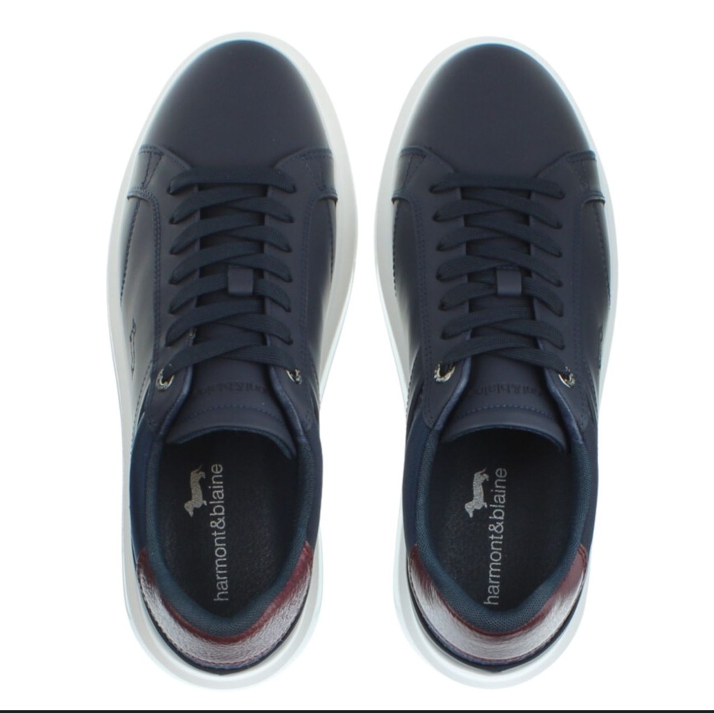 HARMONT&BLAINE Male SNEAKERS LEATHER  Shoes NAVY