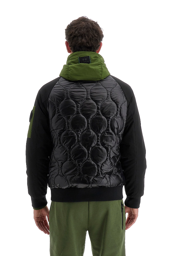 La Martina Male Half Puffer Half Cotton Jacket BLACK