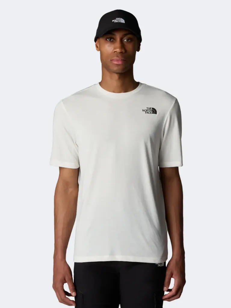 The North Face Mens T-Shirt Foundation Mountains White Dune