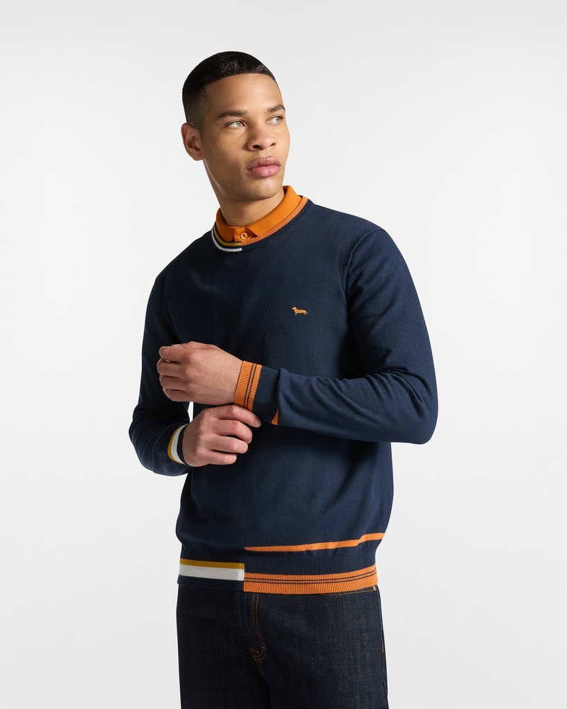 HARMONT&BLAINE Male KNIT SWEATSHIRT NAVY