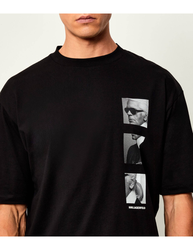 Karl Lagerfeld Round T-shirt Male BLACK