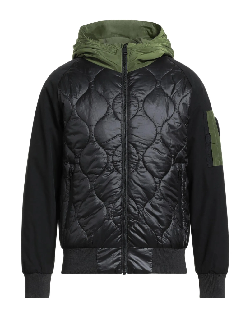 La Martina Male Half Puffer Half Cotton Jacket BLACK