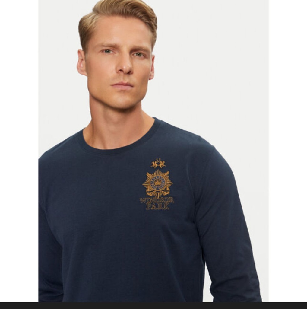 La Martina Male Cotton Sweatshirt NAVY