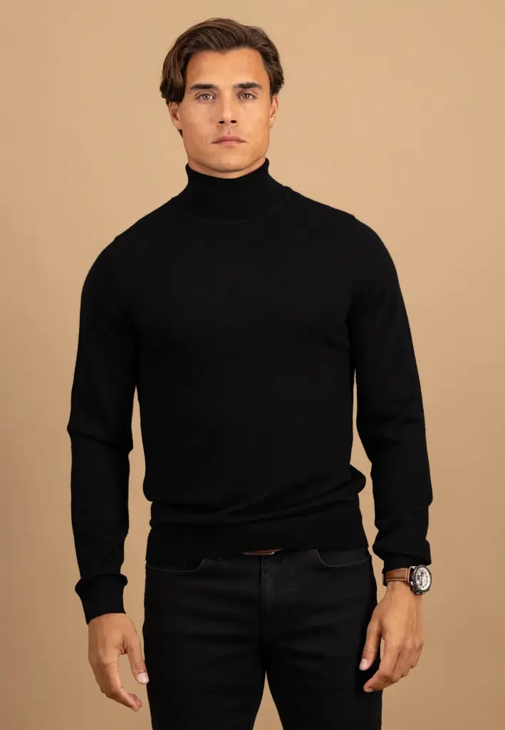  FYNCH HATTON  Sweater Knit Turtle Neck Male