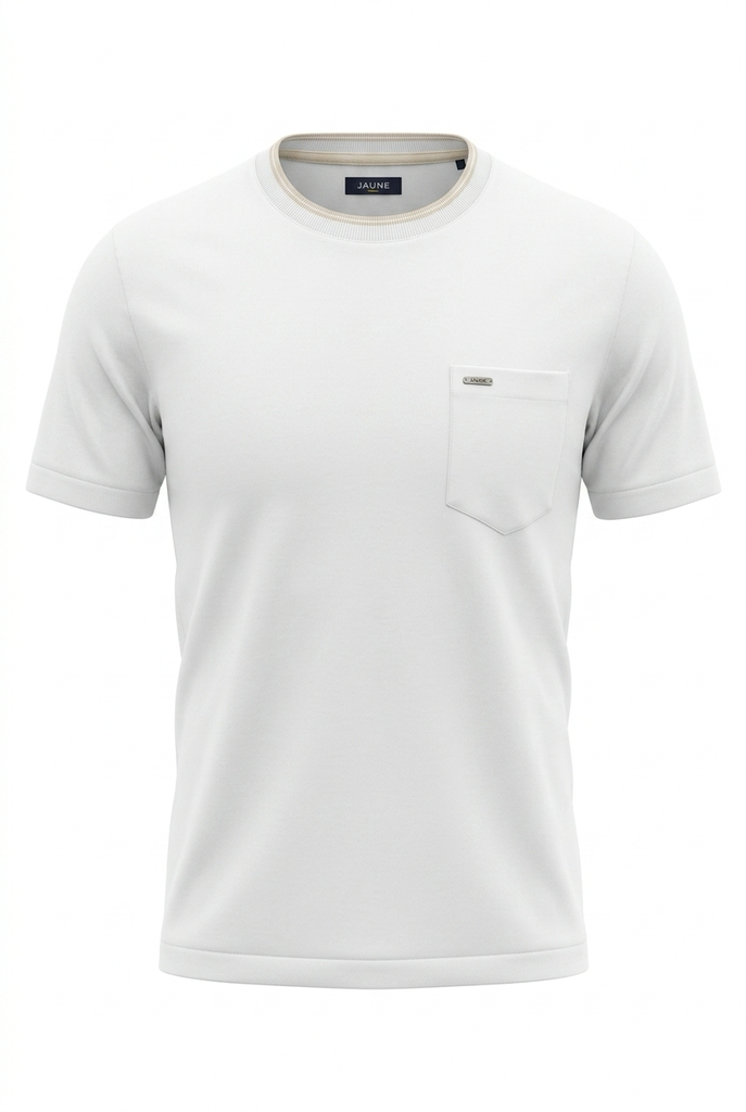 RECTANGLE JAUNE Round  T-shirt Male 
