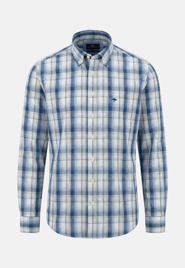 FYNCH HATTON Poplin Check  Shirt Male