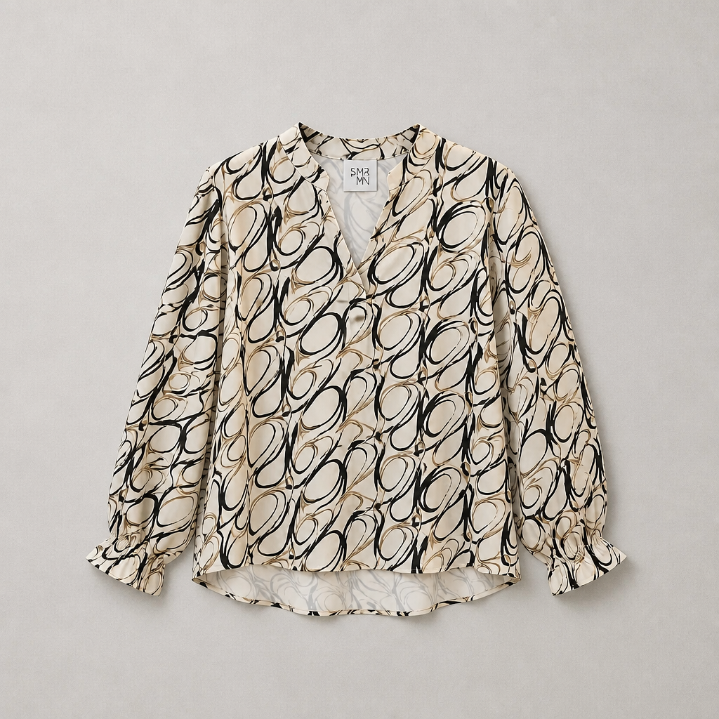 SUMMER MAN Arm Patterned Blousse Female