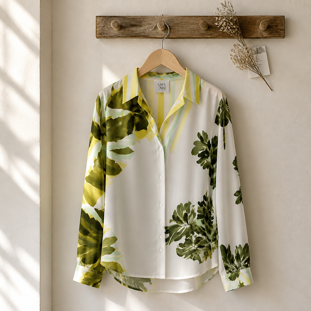 SUMMER MAN Arm Patterned Blousse Female
