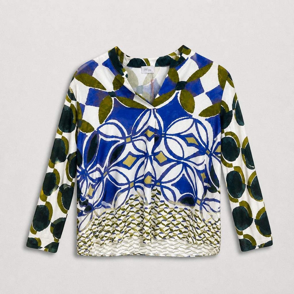 SUMMER MAN Arm Patterned Blousse Female