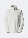 The North Face Glacier Fleece 1/4 Women Hiking Fleece White Dune