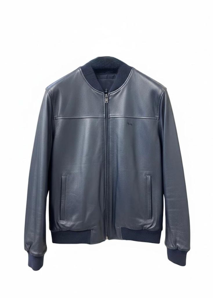 HARMONT&BLAINE Male LEATHER Jacket NAVY