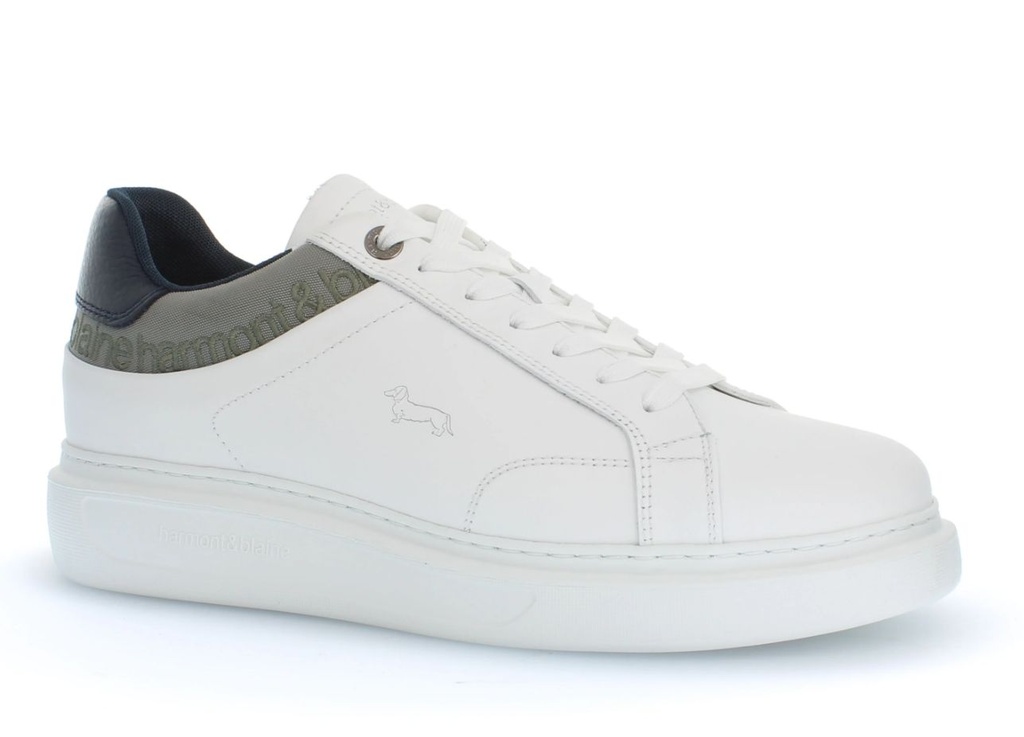 HARMONT&BLAINE Male SNEAKERS LEATHER  Shoes WHITE