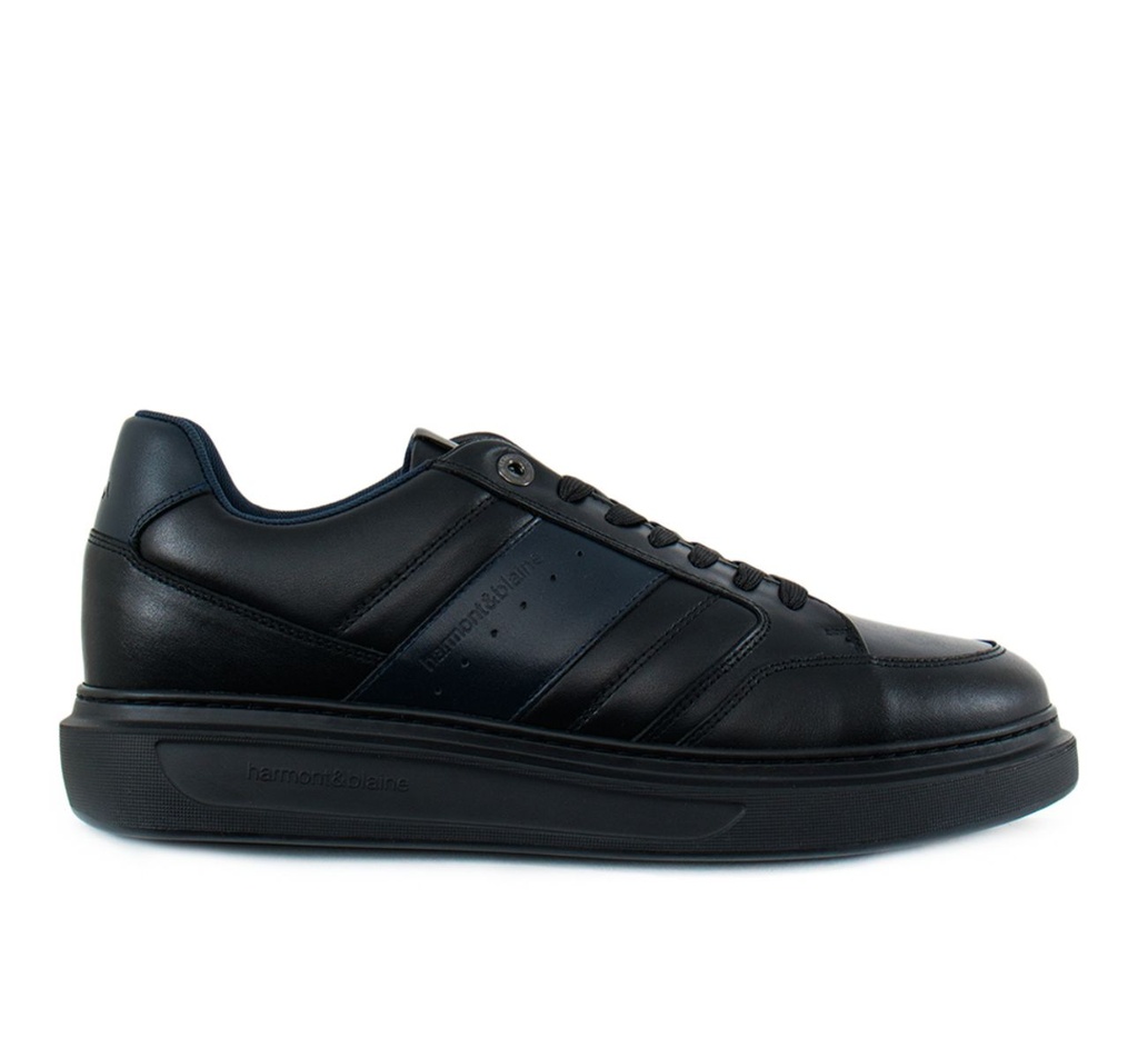 HARMONT & BLAINE Male SNEAKERS LEATHER  Shoes BLACK