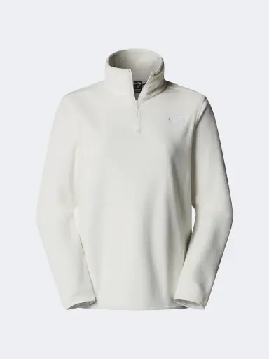 The North Face Glacier Fleece 1/4 Women Hiking Fleece White Dune