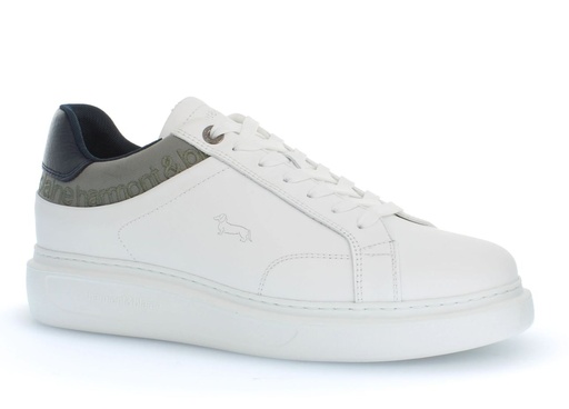 HARMONT&BLAINE Male SNEAKERS LEATHER  Shoes WHITE