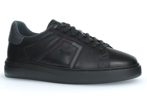 HARMONT&BLAINE Male SNEAKERS LEATHER  Shoes BLACK