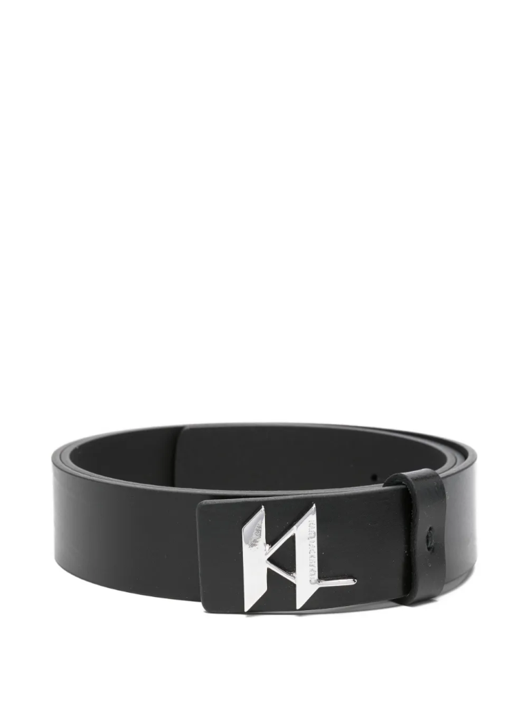 [KL554436] Karl Lagerfeld Leather Belt Male BLACK