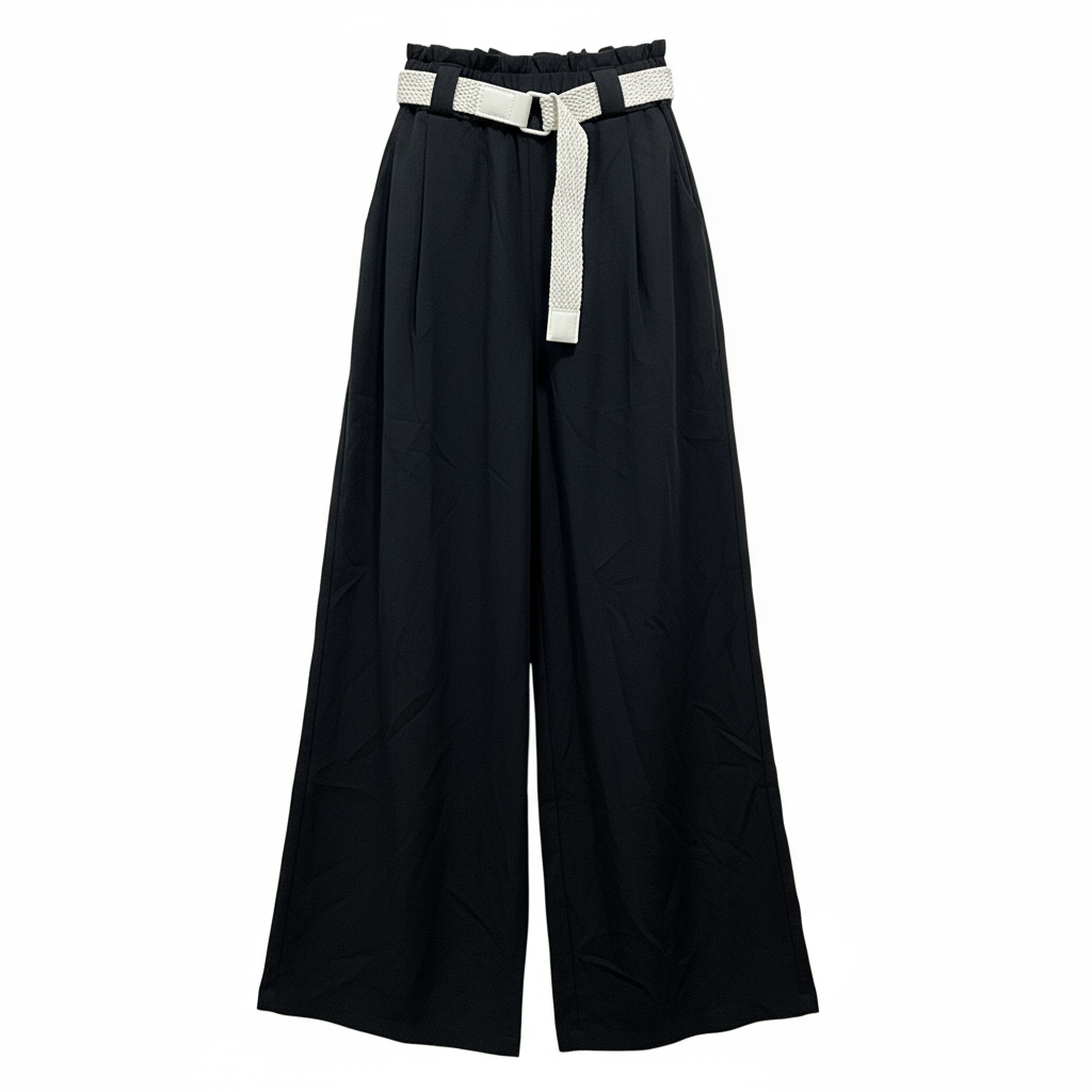 [B112ITU9227] ZEN ZEN Woven Belt Pant  Female 