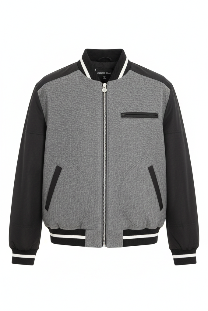 [J1P0O0416452] ICEBERG Jacket Mid puffer Mid Cotton Male BLACK