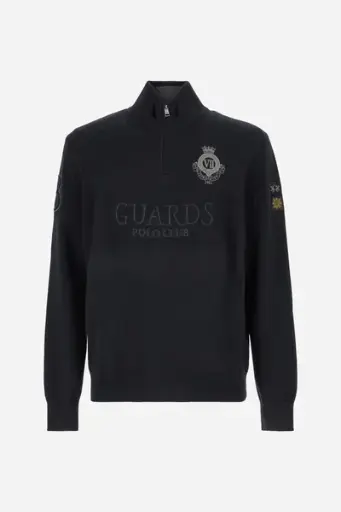 La Martina MaleHalf Zipper Knit Sweatshirt BLACK