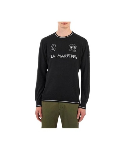 [LMWMR304SILVERXL] La Martina Male Knit Sweatshirt BLACK