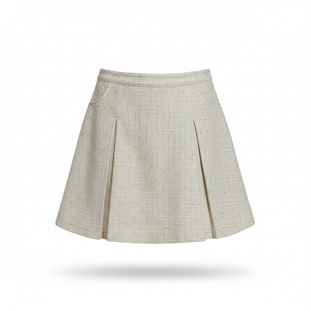 [W25WSK32-5277OW] ZED Pleated Skirt Female