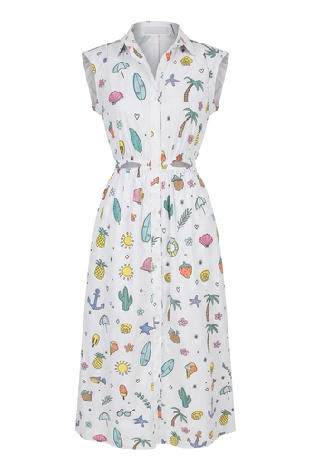 ZENE Poplin Printed Dress Female 