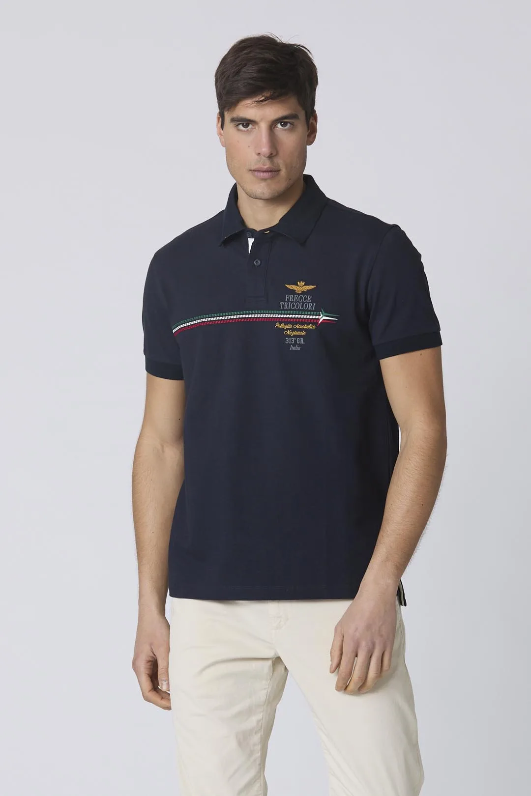 Aeronautica Militare Frecce Tricolori polo with trails