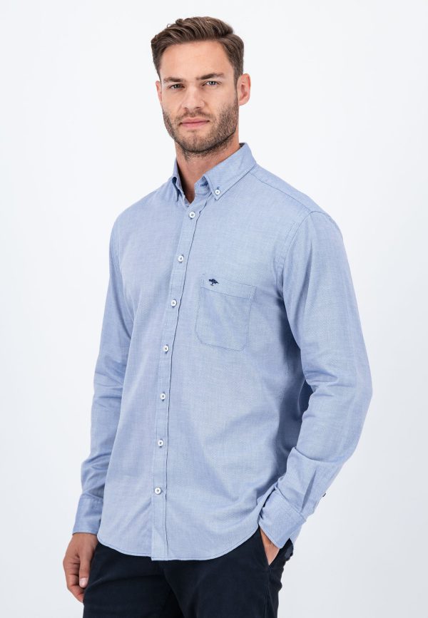 FYNCH-HATTON Casual cotton shirt with long sleeves