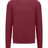 Fynch-Hatton Legerer cotton knitting sweater with a circular neckline