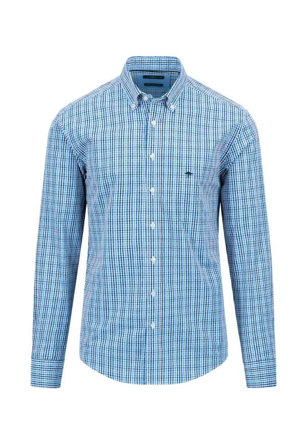 Fynch-Hatton Leger long -sleeved shirt with a fine check pattern