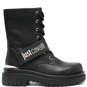 Just Cavalli logo-plaque combat boots