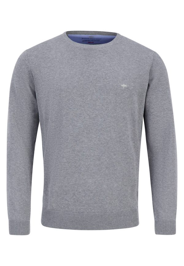 Fynch-Hatton Classic fine knitting sweater with a circular neckline