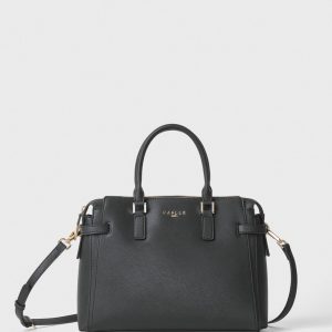 Gaëlle Paris Maxi Shoulder Strap In Saffiano Faux Leather Black