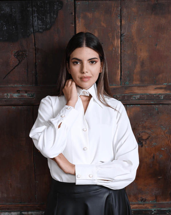 Zene Collar Cut Out Blouse