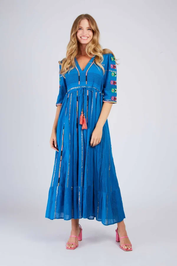 René-Derhy CAMILLE embroidered long dress
