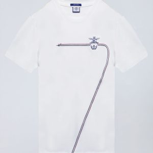 Aeronautica Militare Cotton T-shirt with embroidered trails
