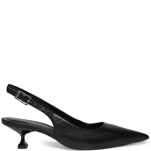 Santa Lolla Slingback Pumps in Soft Black Pelica Leather