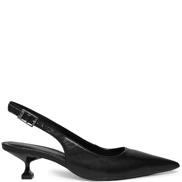 Santa Lolla Slingback Pumps in Soft Black Pelica Leather