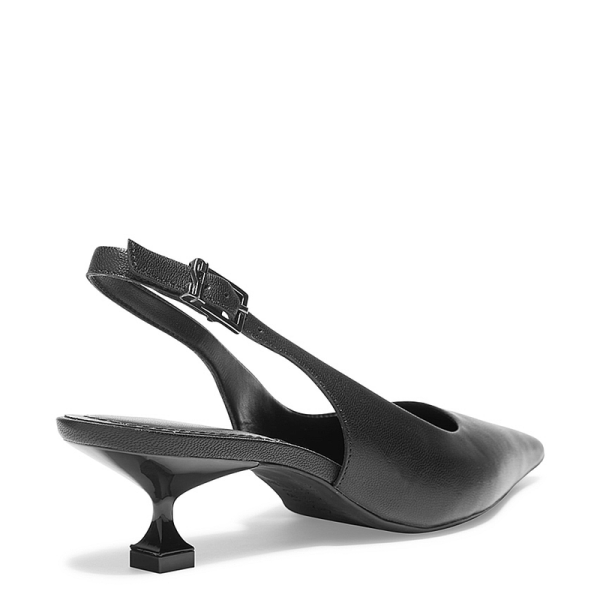 Santa Lolla Slingback Pumps in Soft Black Pelica Leather - Image 3