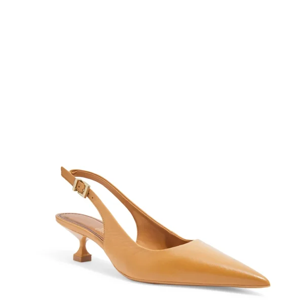 Santa Lolla Slingback Pumps in Soft Caramel Pelica Leather - Image 2