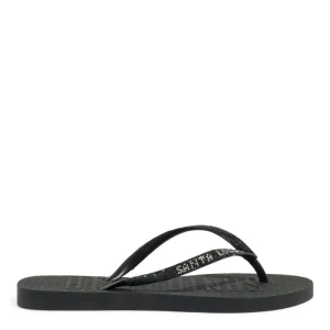 Santa Lolla Black Rubber Flip Flop