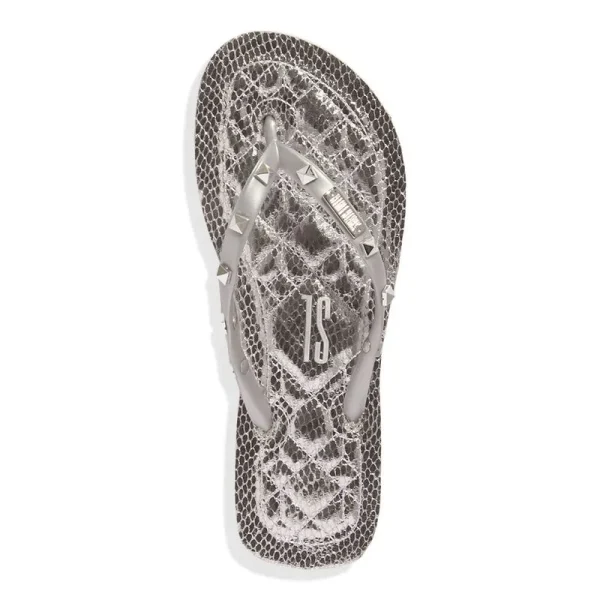 Santa Lolla Silver Rubber Flip Flop - Image 3