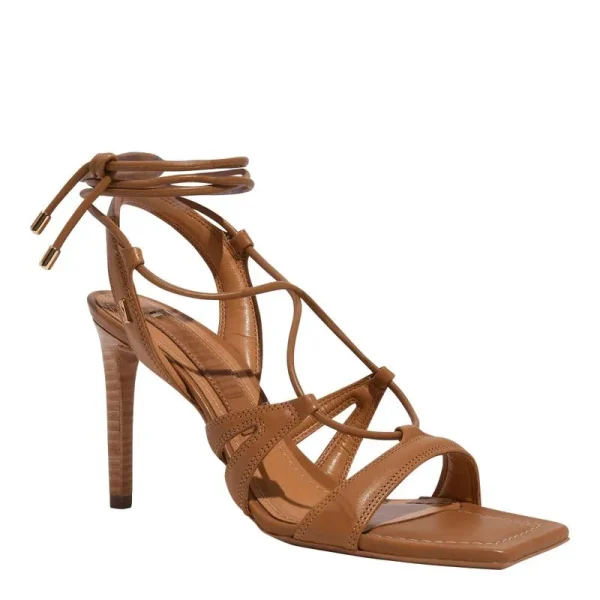 Santa Lolla Brown Comfort Leather Sandal with High Heel - Image 2